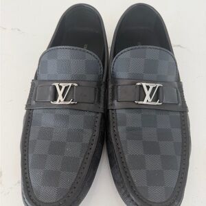 Louis Vuitton Checkered Black Loafers for Men